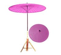 Oil Paper Sunshade Oriental Classic Hand Made Wind Resistance Umbrella Handle 3.5cm, 2m Garden Parasol Without (Base Purchased Separately)