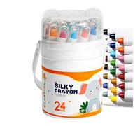 Oil Pastel Set - 24Color Drawing Crayons, Blendable Art Pens, Retractable Painting Tools With Vibrant Shades | Children Home School Classroom Dorm Office Travel Camping Party Gift Coloring Sketches