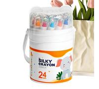 Oil Pastel Set - Retractable Pastel Markers, 24 Color Funny Water Soluble Blendable, Rich Pigment Smooth Drawing Coloring Tools Set For Children Home School Classroom Office Travel Birthday Favors