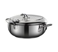 Oil Pot for Frying, Stainless Steel Deep Fryer,Double Pot | With Thermometers - Soup Pot, Large Deep Fryer, Removable Drying Rack for Rings of Shrimp, Delicious Fries