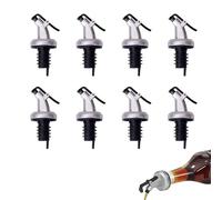 Oil Pourer Spout - 8-Pack TRACOMPAN Leak-Proof Speed Pourers | Multi-Purpose Bottle Drizzlers for Olive Oil, Vinegar, Wine & Spirits (Speed Pourers, Wine Liquor Dispenser)