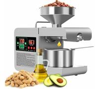 Oil Press - 800W Stainless Steel Cold/Hot Oil Press with Touch Screen and Temperature Control for Peanuts, Sunflower Seeds, Flax Seeds, Sesame Seeds