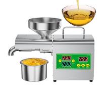 Oil Press Automatic Hot Cold 304 Stainless Steel for Small Home | 800W power, LCD display, 40-300°C temperature range, X3S-220V model, comes with all necessary accessories for operation