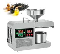 Oil Press Extractor Machine - Electric Cold & Hot Press 820W Automatic Oil Expeller for Peanuts and Sesame, Stainless Steel, Household or Commercial Use