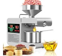 Oil Press Machine 600W - Automatic Hot/Cold Stainless Steel Extractor for Olive, Peanut, Sesame, Sunflower Seed, Soybean