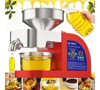 Oil Press Machine,800/1100/1200w Electric Cold Hot Oil Press Stainless Steel Oil Maker Auto Seed Oil Extractor Expeller Intelligent Temperature Control Oil Pressing Machine for Home Kitchen 1100wRed