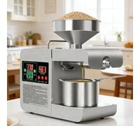 Oil Press Machine,820W Automatic Commercial Oil Expeller Extractor,Cold & Hot Pressing,with Intelligent Temperature Controller and 600W Heater for Commercial Home Use Peanut, Sunflower, Tea, Walnut
