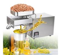 Oil Press Machine, Automatic Oil Press Extractor, Stainless Steel Kitchen Oil Press Machine, Screw Speed 80r/min for Flax Peanut Hemp Perilla Pumpkin Seed