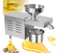 Oil Press Machine, Automatic Stainless Steel Cold Hot Food Grade Oil for Flax Peanut Sesame Canola Avocado Coconut Sunflower Seeds, Stainless Steel Household