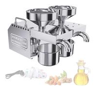 Oil Press Machine,Double Head Oil Press Machine Electric,with Independent Control Panel,Double Oil Outlets,for Nuts Seeds Peanuts,Flax Seeds