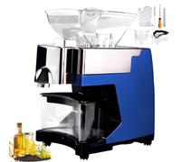 Oil Press Machine, Electric Hot/cold Extractor with Intelligent Temperature Control, Safety Protection, Automatic Seed Oil Making Machine for Peanuts, Soybean blue
