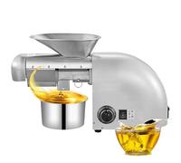 Oil Press Machine, Electric Hot & Cold Press Available 0-300℃ Peanut Oil machine Maker 13-18.5LB/H, for 40 Kinds of Oils such as Sesame Almond Flaxseed gr (Silver)