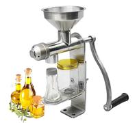 Oil Press Machine, Manual Cold/Hot Press for Nuts and Seeds, Stainless Steel Oil Extractor for Walnut, Linseed, Almond, Rapeseed, Sesame