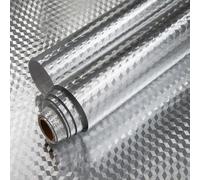 Oil Proof Sticker Self adhesive Wallpaper Aluminum Silver Foil 40cm X 300cm Peel and Stick Waterproof for Kitchen Drawer Liners Shelf Liner Cupboard Backsplash