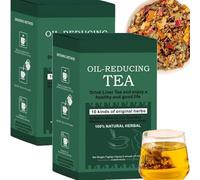 Oil-Reducing-Tea - 10 Herbal with Excellent Formula, Oil Cleansing Tea for Liver, Oil-Reducing Tea Herbal Chinese Tea, 15 Herbal Tea Bags (2 Box)