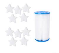 Oil Removing Pool Filter Kit with 10 Sponges and Reusable Cartridge for Type A/C Filtration Compatibility (A)