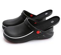 Oil Resistant Chef Shoes Clogs for Men's and Women, Non Slip Kitchen Shoes Garden Safety Work Shoes with Comfortable Sports Insole,Black,40.