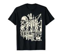 Oil Rig Worker Evolution Offshore Drilling Graphic Design T-Shirt