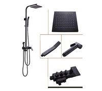 Oil Rubbed Bathroom Black Bronze Finish Set Mixer Tap Wall Mount Double Handle Antique Solid Brass Bathtub Kit Black
