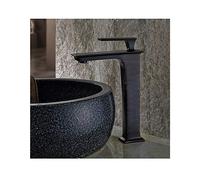 Oil Rubbed Bronze Bathroom Basin Faucet Hot Cold Water Deck Mount Black Square Kitchen Sink Tap