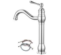 Oil Rubbed Bronze Bathroom Faucet - 360° Swivel Vessel Sink Mixer with Pop-Up Drain Single Lever Handle One Hole Tap Modern Design for Stylish Washbasin