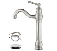 Oil Rubbed Bronze Bathroom Faucet - 360° Swivel Vessel Sink Mixer with Pop-Up Drain Single Lever Handle One Hole Tap Modern Design for Stylish Washbasin