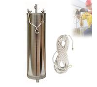 Oil Sample Extraction Bottle, Copper Stainless Steel Bottom Oil Sample Collector Bucket with Rope, Portable Liquid Sampler Extractor Tool, Fuel Tank Water Sampler for Refinery(Silver,500ml)