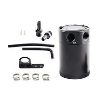 Oil Separator Segregator Billet Aluminum Oil Separator Catch Can Tank Kit 2 Ports Oil Reservoir Tank With Hose Bracket Fit For Honda Fit For Civic PCV Valve Oil Separator