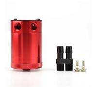 Oil Separator Segregator Universal 300ml 2-Port Oil Catch Can Compact Baffled Aluminum Reservoir Oil Catch Tank Fuel PCV Valve Oil Separator(Red)