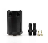 Oil Separator Segregator Universal 300ml 2-Port Oil Catch Can Compact Baffled Aluminum Reservoir Oil Catch Tank Fuel PCV Valve Oil Separator(Black)