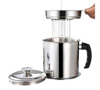 Oil Sieve - 1300 ml Grease Tank Stainless Steel PP, Oil Filter with Soldered Handle, Worktop Stove Protection for Cooking Oil, Frying Grease Reuse, Kitchen Accessories, Filter Container, Storage