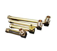 Oil Sight Glass Window 1/4" 3/8" 1/2" BSPP M12 M14 M16 Male Brass Oil Liquid Level Indicator Sight Glass Gauge for Lathes Sump(3/8",500MM_Yellow Two Window)