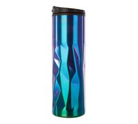 Oil Slick Finish 450ml Insulated Stainless Steel Travel Mug, Travel Mug with Lid, Thermos Style Travel Mug Premier Housewares Green One Size