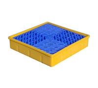 Oil Spill Containment Tray - Leakproof Anti-Slip Platform for Warehouses & Garages, Stackable Modular Pallets for Oil Drums, Heavy-Duty 26.5" Size, Perfect for Hazardous