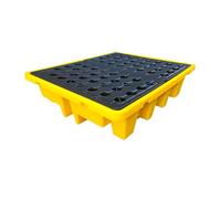 Oil Spill Platform,Durable Low-Profile Chemical Spill Containment Tray with Removable Grating, Compact Oil Drum Pallet for Lab & Garage, Efficient Secondary Containment Solution (127x67x17c