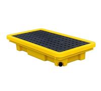Oil Spill Tray - Stackable Modular Spill Containment Platform with Drain Outlet, Leak-Proof Polyethylene Pallet for Drums