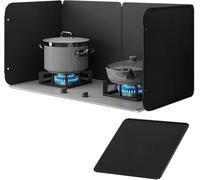 Oil Splash Guard,Oil Proof Splatter Guard, Foldable Grease Splatter Screen for Stove Top and Frying Pan, Kitchen Tool for Cooking and Frying,（Black,35x40x80cm）