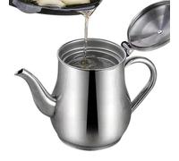 Oil Strainer Pot, 32oz Stainless Steel Bacon Grease Container With Strainer, Oil Storage Can With Fine Mesh Filter, Metal Fat Separator Gravy Strainer, Kitchen Oil Can With Lid For Cooking, Frying