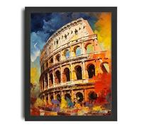 Oil Style Colosseum Wall Art Colourful Rome Print Italy Artwork Colosseum Print Poster A4 - Wall Art Home Decor Movie Poster Canvas Film Cinema Retro Vintage Cult Classic Nostargic Saga Modern reprin