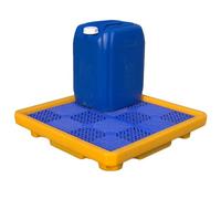 Oil Tank Spill Tray,Spill Containment Platform,Anti-Slip Storage Spill Platform,Warehouses Factory Garage Industrial Uses Leakproof Tray,Modular Stackable Oil Drums Palle,26.57x26.57x4.72in/
