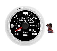 Oil Temperature Gauge 2 Inch Digital Display 8 Color Backlight 50 150℃ Range 361 19ohm Signal IP67 316L Stainless Steel Bezel for Car Truck Boat Marine Vehicle Modification