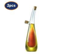 Oil & Vinegar Bottle Tear Drop Glass Duo Drizzler Non-Drip Pourer Dispenser 2Pcs