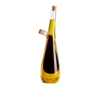 Tala Oil Pourer and Drizzle, Elegant Glass Drizzlier to Store and Pour Both Oil & Vinegar, Duel storage in contemporay curved design with Cork stoppers and holds 275ml and 125ml