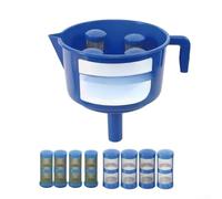 Oil Water Separation Funnel for Diesel For Fuel Filters with 4 Dual-Layer Filter Elements for Impurity Capture, Funnel Oil-Water Separator Clears Impurities Over 12 Microns from Diesel Systems, Blue