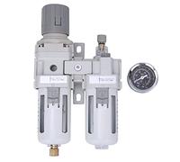 Oil Water Separator Air Filter Regulator High Efficiency Compressed Air Pressure Regulator with for Industrial Pneumatic Systems 3/8in 1/2in BSPT (AC3010-03)