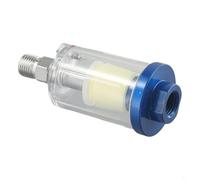 Oil-Water Separator for Air Compressors, 1/4" G1/4 Thread Filter Regulator with Clear Bowl & Manual Drain Valve, 9 cm x 4 cm, Blue/Transparent