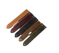 Oil Wax Leather Watch Straps 18mm 20mm 22mm Watchband Full Grain Collection Vintage Quick Release Adjustable Strap(Burgundy-Rose Buckle,20mm)