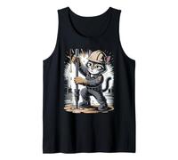 Oil Worker Cat Petroleum Oil Drilling Kitten Tank Top