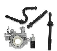 Oil Worm Gear Spring Fuel Oil Filter Line Kit for 029, 039, MS290 & MS310 Chainsaw Replacement Parts - Metal Construction, Black, 1-Set