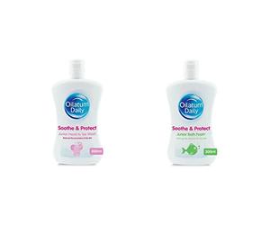 Oilatum Daily Soothe & Protect Junior Head to Toe Wash for Dry, Sensitive and Eczema Prone Skin 300ml and Daily Soothe & Protect Junior Bath Bubbles for Dry, Sensitive and Eczema Prone Skin 300ml